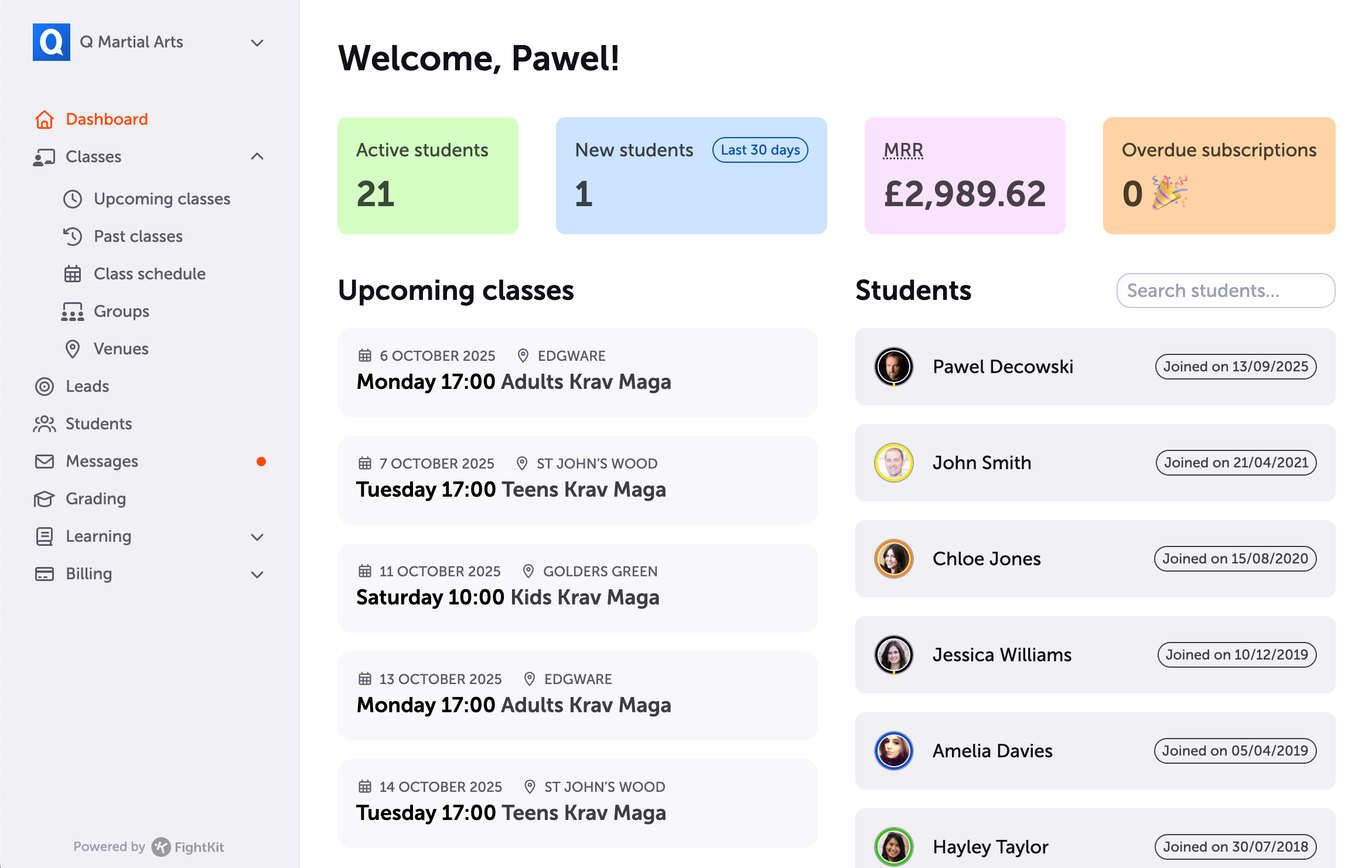 FightKit Dashboard